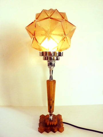 Art Deco Amber Phenolic Lamp