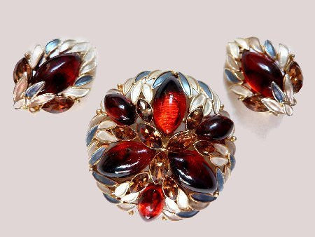 Kramer Brooch & Earrings Set