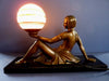 Art Deco bronze figural lamp