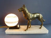 French Art Deco German Shepherd lamp
