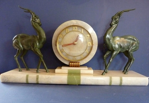 French Gazelle mantle clock
