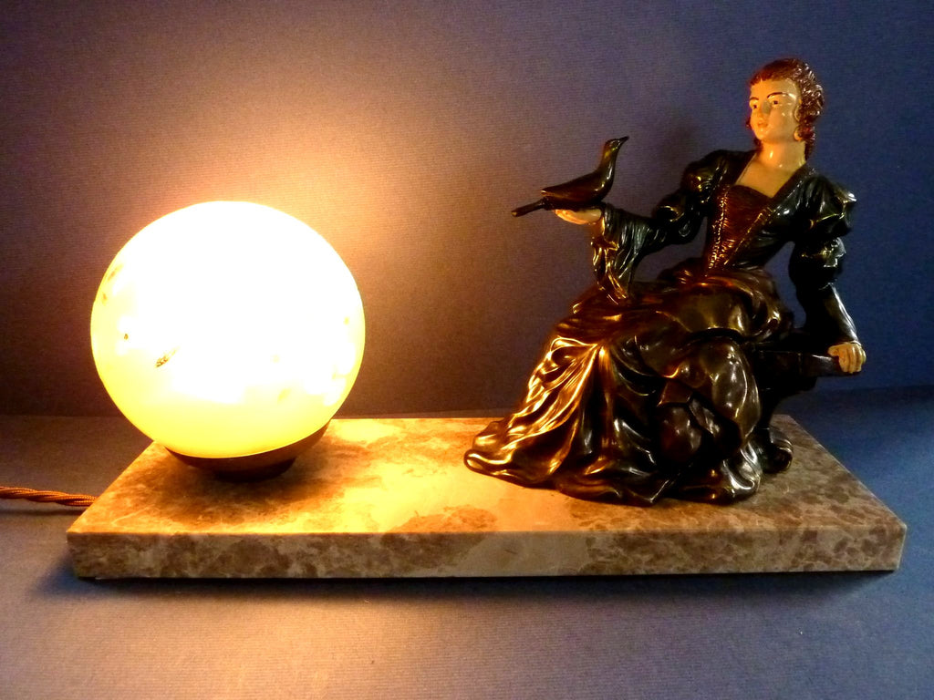 Art deco sales bird lamp