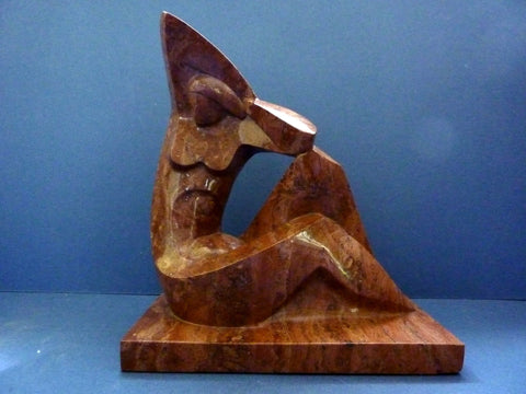 Cubist seated woman by Frigyes Matzon