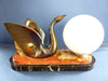 French Art Deco swan lamp