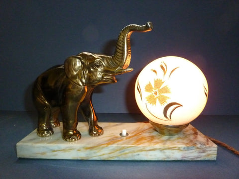 Art Deco Elephant Lamp